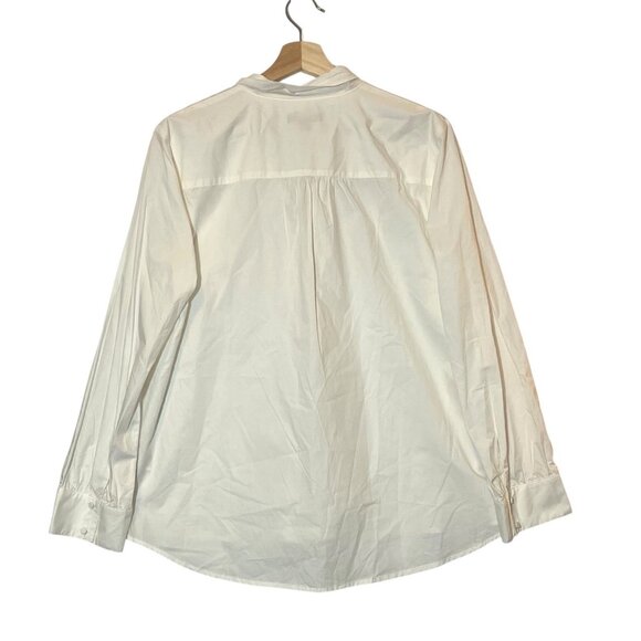 J.Crew Women’s Top Tie Neck Blouse XL Long Sleeves 100% Cotton NWT - Picture 4 of 11